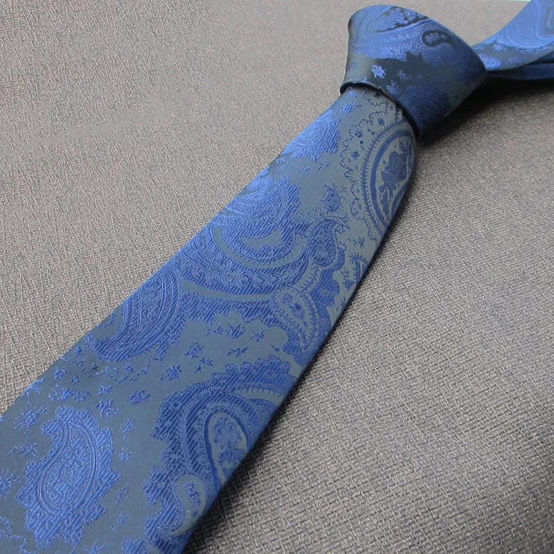 vendita all'ingrosso per affari vintage kaki tie-dye cravatta estetica uniforme britannica cravatta blu caffè sottile paisley 7 cm uomo crava