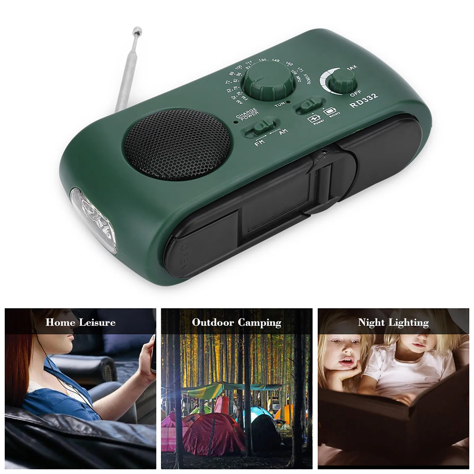 

Солнечная рукоятка AM/FM-радио со светодиодным фонариком Аварийный телефон Ручной фонарик Солнечный радиоприемник с фонариком