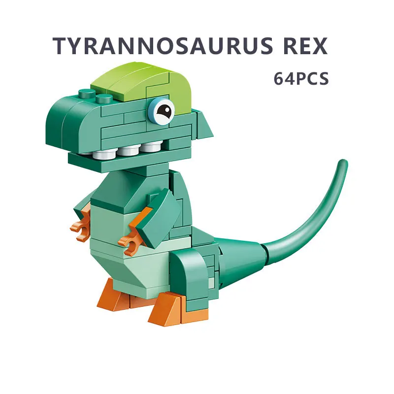 MOC Blocks Toy Kid Bricks Animal Deformation Model Children's Boy DIY Gift Jurassic Dinosaur Triceratops Pterosaur Tyrannosaurus