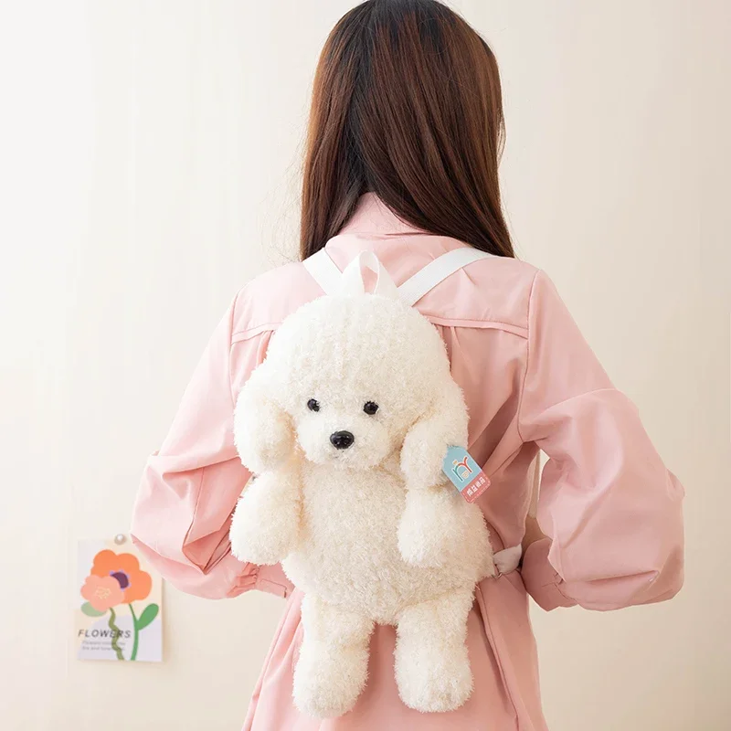 ZU Zaini in peluche Kawaii Animali di peluche Teddy Dog Barboncino Orso Pinguino Borse Bambini carini Regali per adolescenti Zaino da scuola morbido