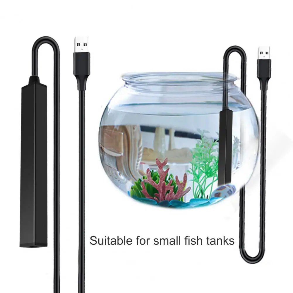 Useful  Water Heating Rod Well-sealed Mini Size Aquarium Heater USB Charging Energy-saving Fish Tank Heater for Home