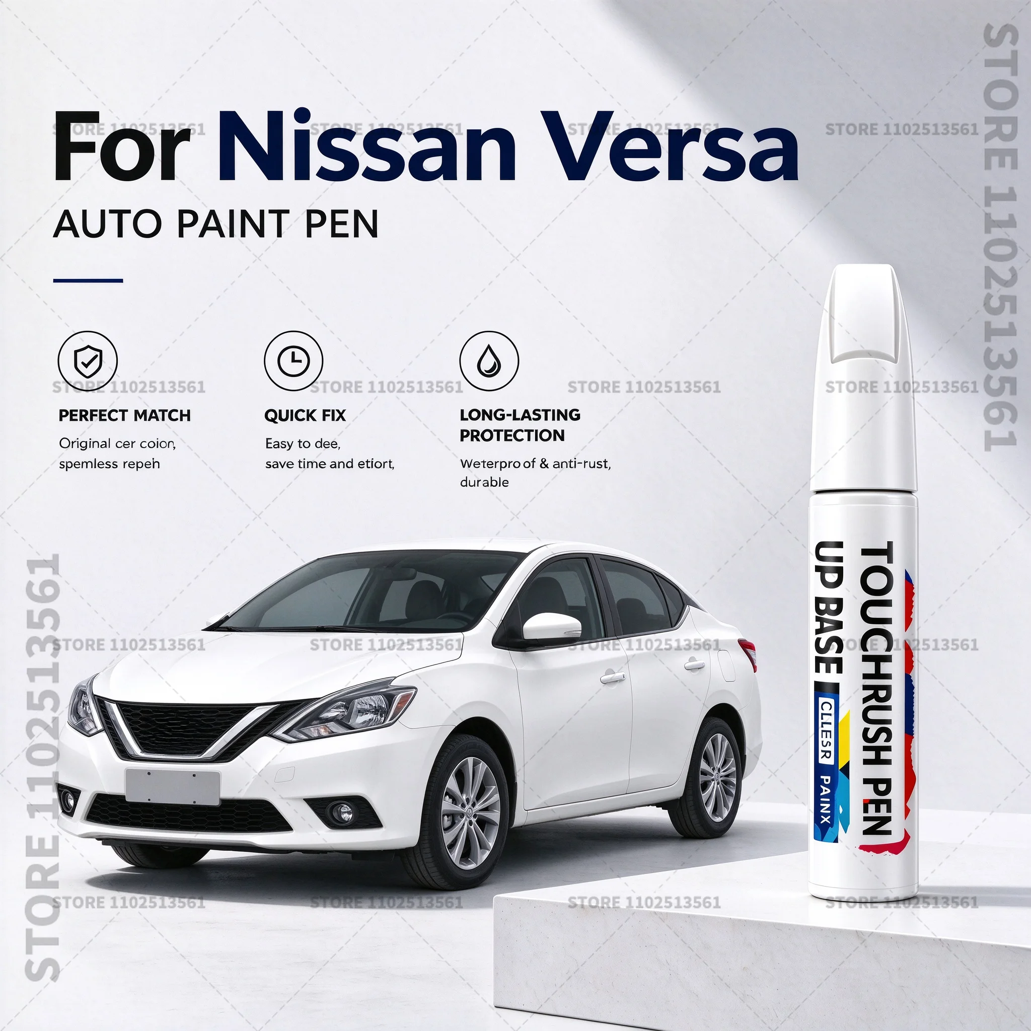 For Nissan Versa White Black Car Scratch Remover Paint Pen Touch Up Marker for Auto Body Repair Door Bumper Fender Accessories