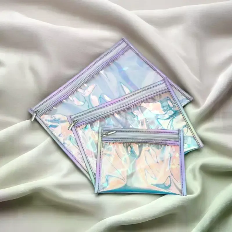 Zipper PVC Organizer Pouch Transparent Anti-scratch Storage Holder for Passport Cards Coins Business Trip Use