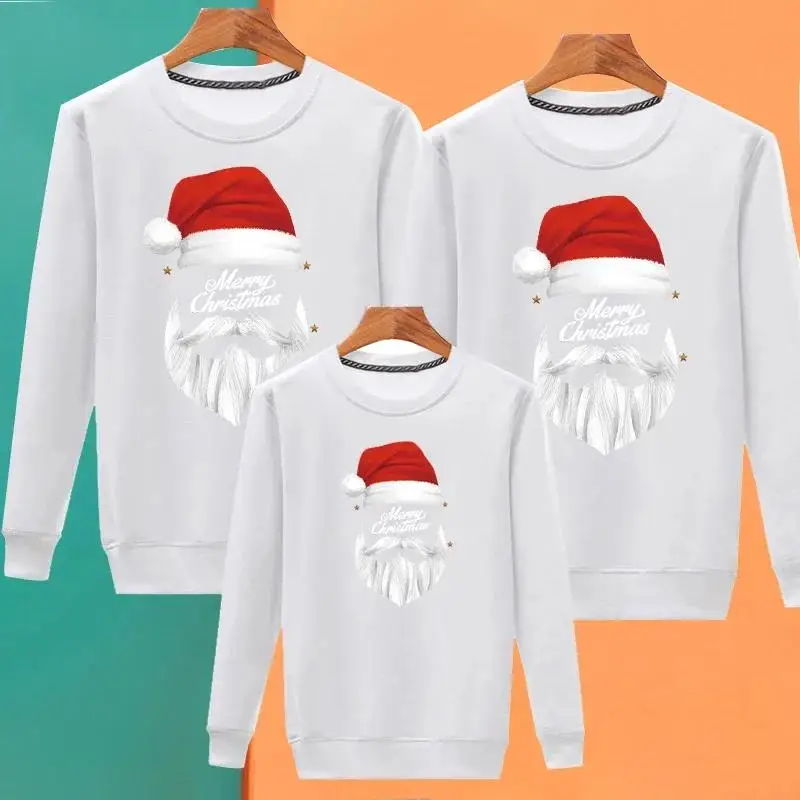 2024 Christmas Matching Family Outfits Xmas Jersey Mother Father Kids Sweatshirt Mom Dad Son Daughter Sweater Couple Family Look