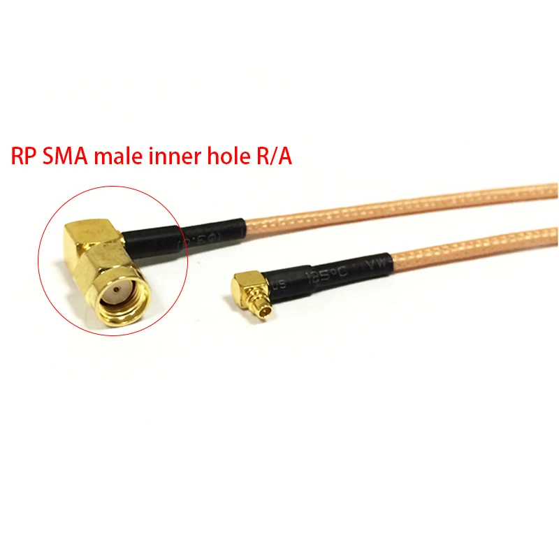 RP SMA Male Right Angle Inner Hole to MMCX Plug Straight/Angle Pigtail Cable 15CM 6