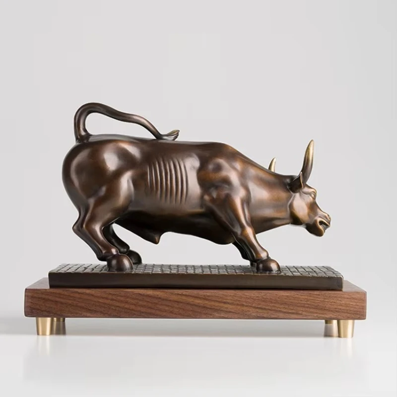 

Metal Crafts Art Table Decoration, Trinkets Animal Sculpture Interior Bronze Bull Statue Statue