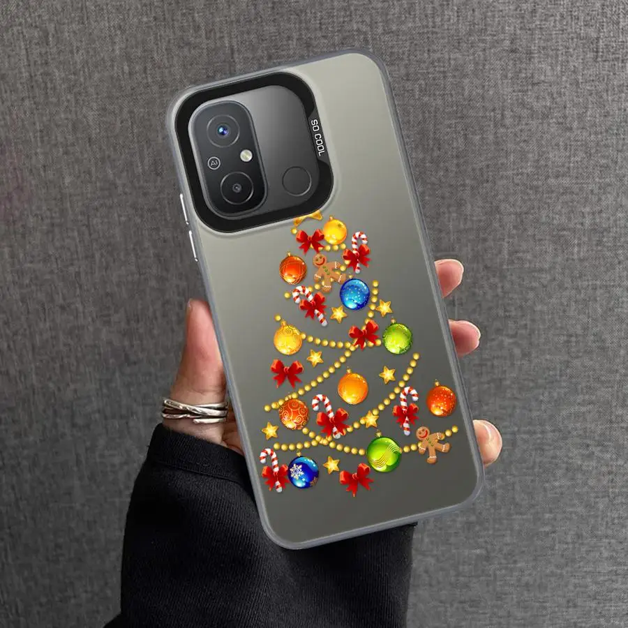 Capa de telefone colorida árvore de Natal para Xiaomi Poco C51 X3 NFC X3 Pro C61 C50 Shell