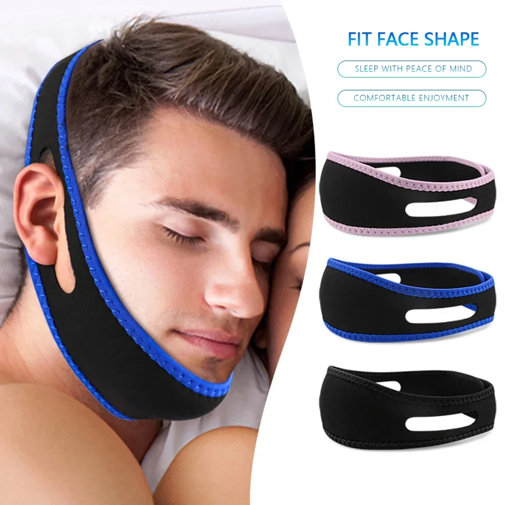Cinturón antironquidos, correa suave ajustable para la barbilla, protector bucal para mujeres y hombres, mejor aliento, salud, tapón para ronquidos, vendaje, herramienta de ayuda para dormir