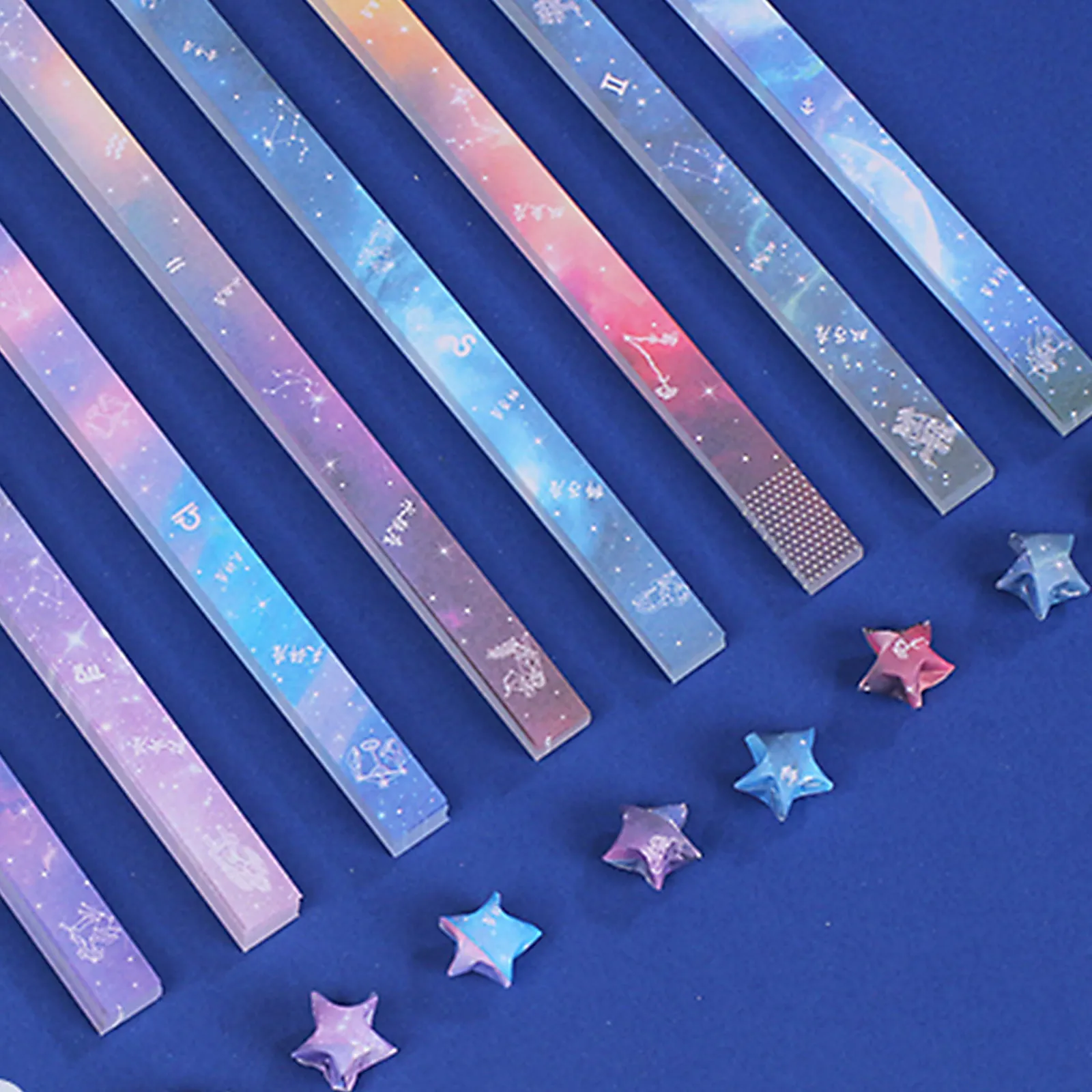 

1244Pcs Star Paper Strips Assorted Color DIY Folding Craft for Handmade Origami Set Rainbow Pentagram Sheets Fun Activity