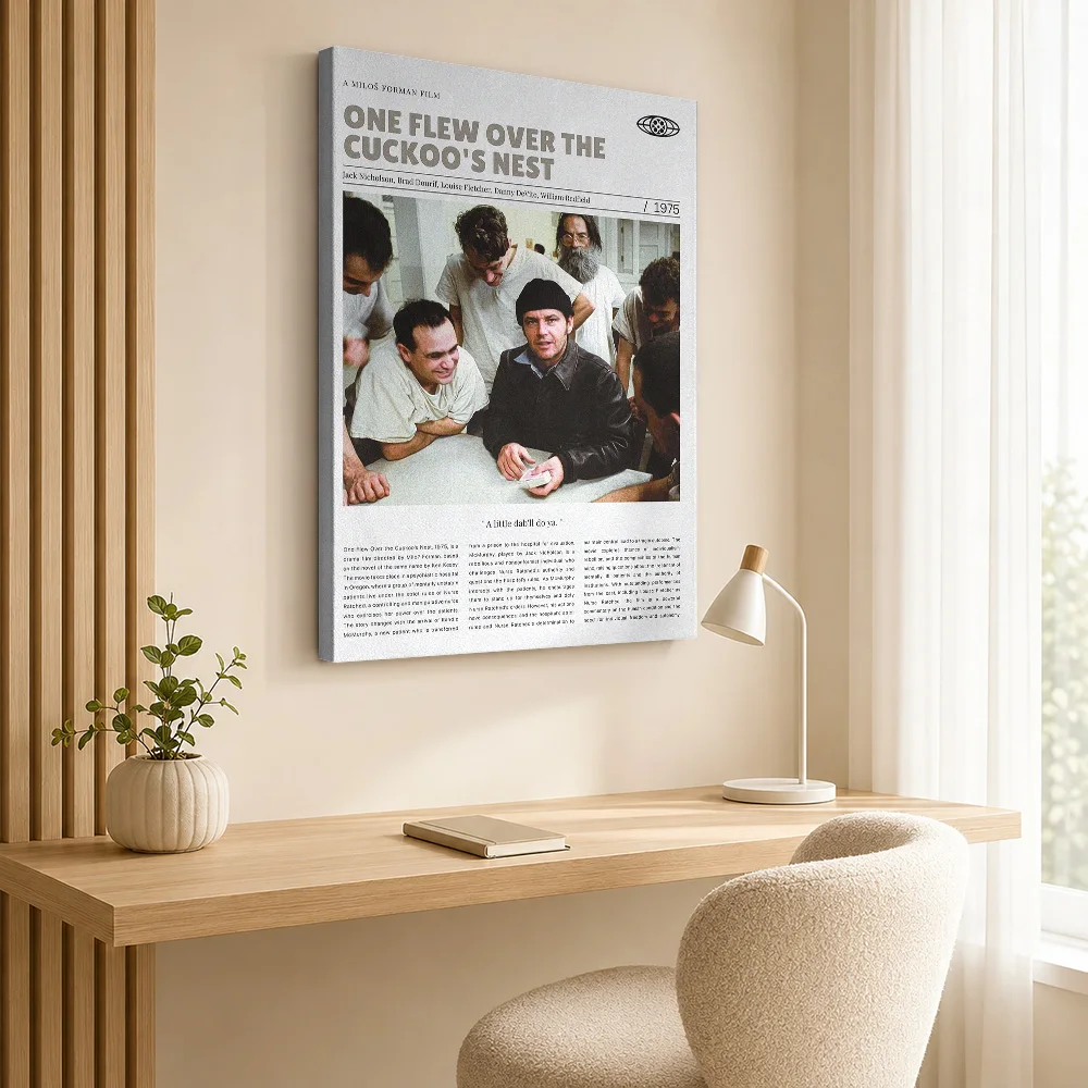 One Flew Over the Cuckoo's Nest Movie Canvas Print Poster Customized Photo Vintage Movie Wall Paintings Decoration for Bedroom