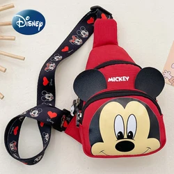 Disney Mickey's New Children's Waist Bag Cartoon Cute Boys and Girls Chest Bag Large-capacity Luxury Brand Fashion Messenger Bag