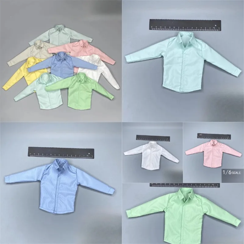 

1/6 Scale Male Fashion Solid Color Long Sleeves Shirt Soldier Doll Clothes Model Accessory for 12inch Action Figures Body DIY
