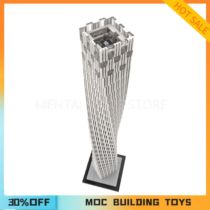 1031PCS Customized MOC Cayan Tower Dubai 1:800 Scale Building Blocks Technology Bricks DIY Creative Assembly Toy Holiday Gifts