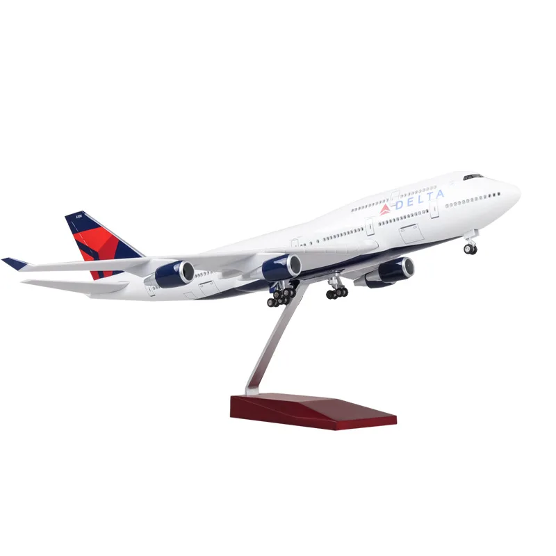 Display Airplane Model Plane 747 Delta Airlines 1/150 Scale 47CM B747 Airplane Kit Resin Modern decoration home halloween