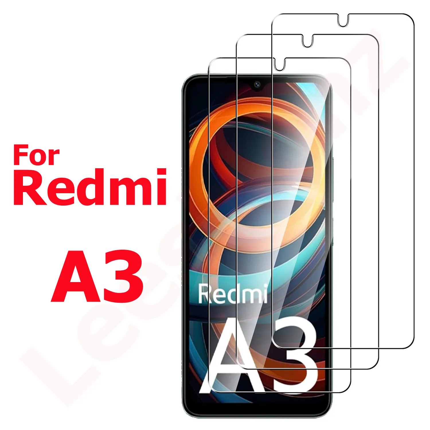 

For Redmi A3 high strength 9H anti fingerprint hardness bubble free transparent Tempered glass
