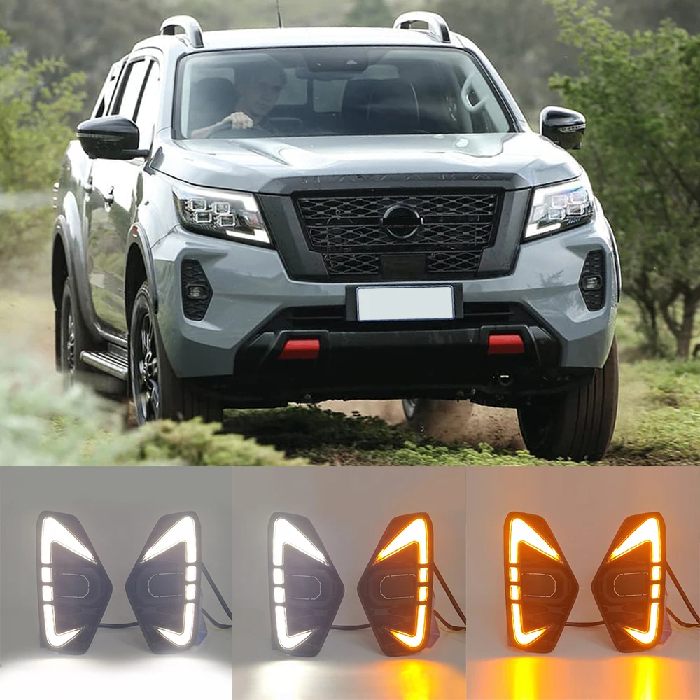 

Автомобильный бампер фары для Nissan Navara дневные ходовые огни 2021 ~ 2023y DRL автомобильные аксессуары светодиодные фары для Navara противотуманные фары