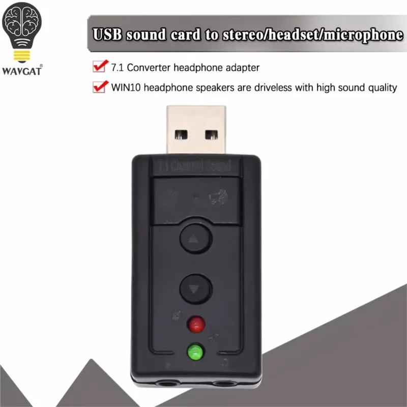 Simulated 7.1 Channel Dynamic Sound Effect External Usb Sound Card Microphone Input Household Usb Sound Card A1