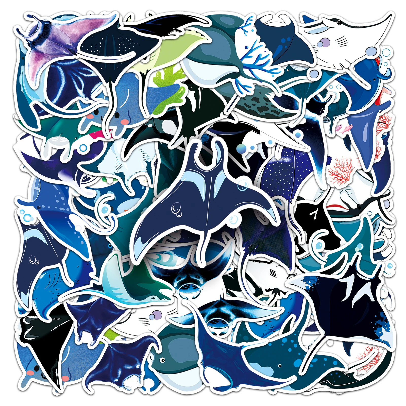 ملصق صائق منزلي من الفينيل العتيق ، ملصق مقاوم للماء ، سلسلة سمك الشيطان ، كرتون ، لطيف ، لوح تزلج ، لوح تزلج ، 50: 50