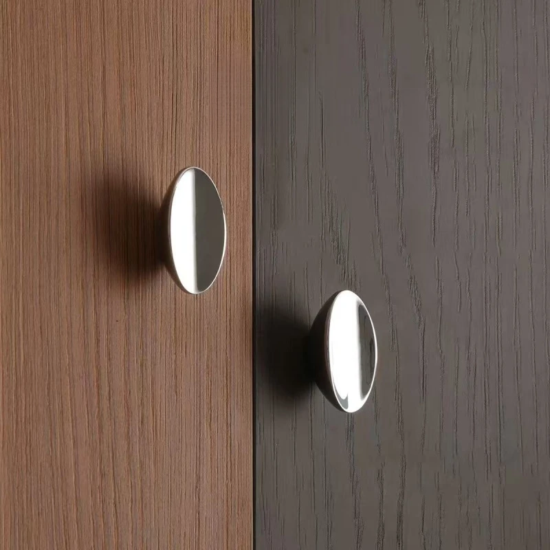 Italian-French minimalist style chrome-plated bright silver handle for cabinet doors, wardrobes, cupboards, drawers, minimalist