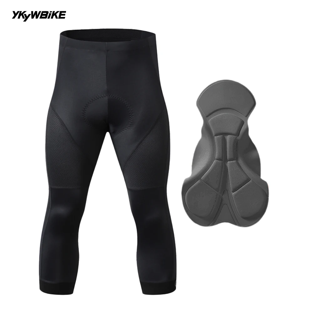 YKYWBIKE 3/4 Cycling Pants Men Road Bike Tights Summer Cycling Shorts Bicycle 3/4 Pants Pro Team Cycling