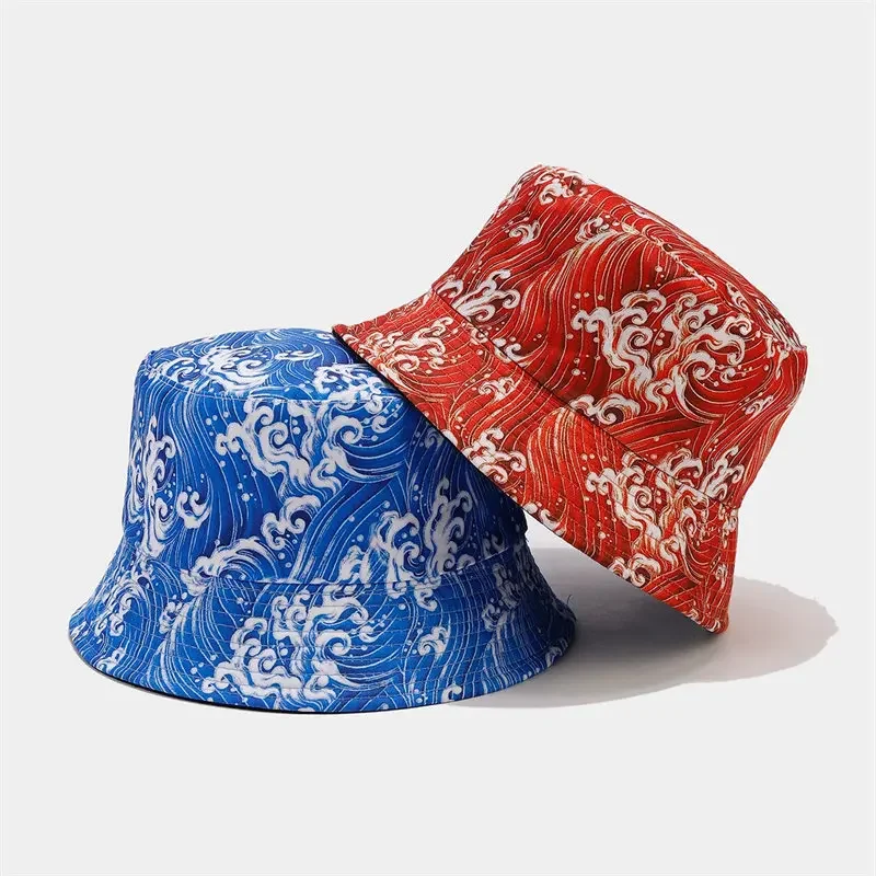 

Spring and Summer Cotton Print Bucket Hat Fisherman Hat Outdoor Travel Hat Sun Cap Hats for Men and Women 78