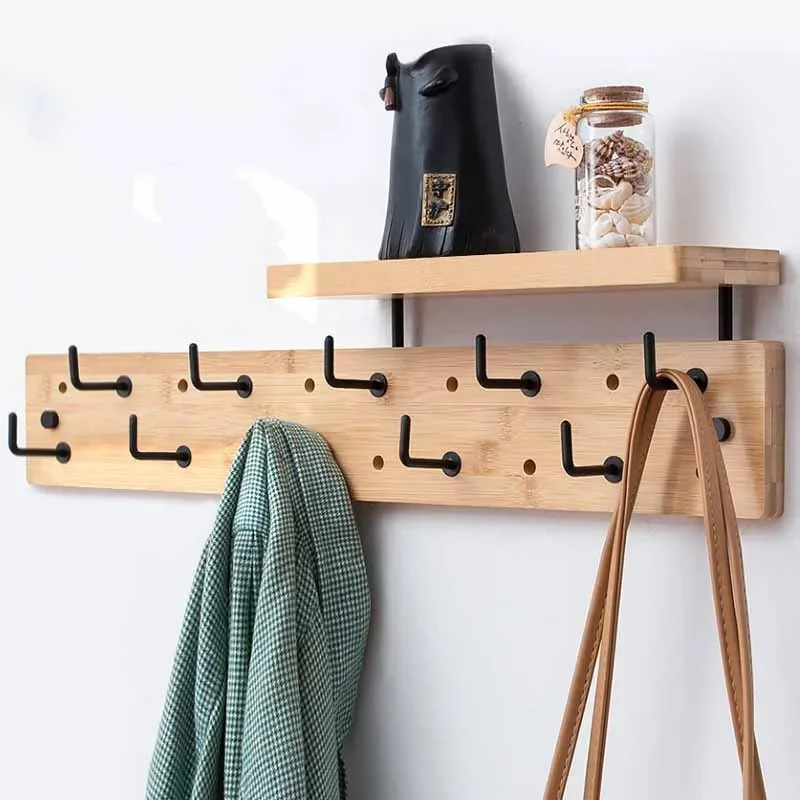 

Entrance Hall Clothes Hangers Wall Mounted Space Saving Hat Backpack Coat Scarf Organizers Hanger Hooks Bedroom Clothing Storage