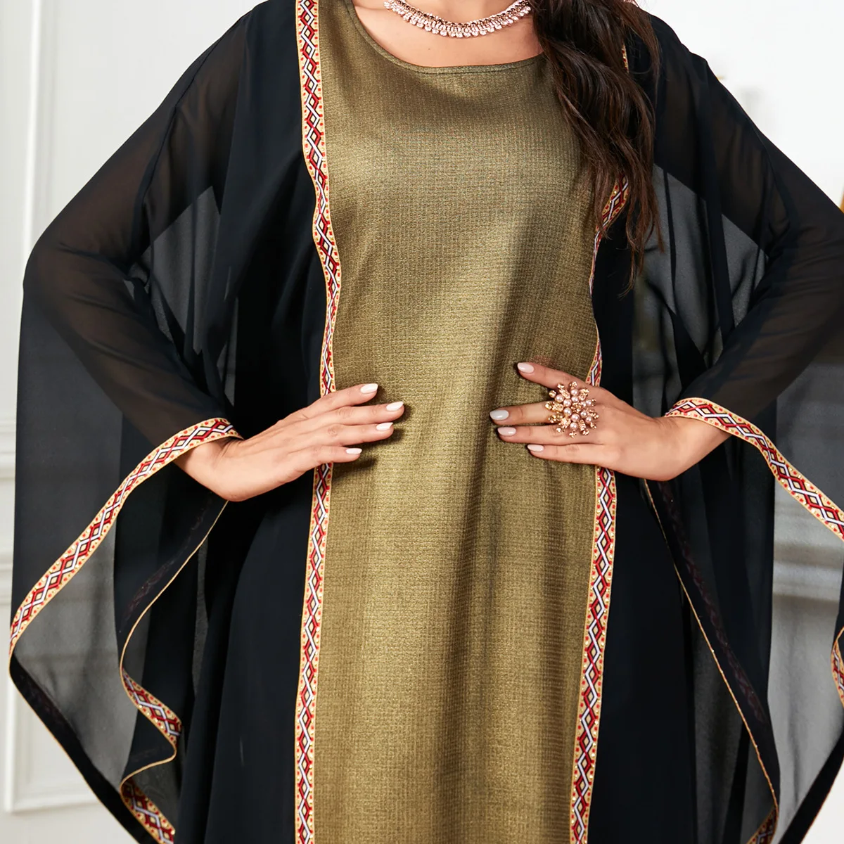 Il più nuovo arabo musulmano moda donna abito manica a pipistrello abito allentato Islam Dubai Casual Abaya saudita Marocco Ramadan partito maxi abiti