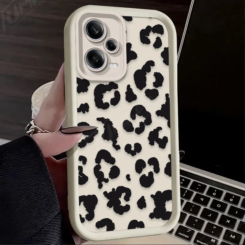 Black Leopard Zebra Print Case for Xiaomi Redmi Note 13 12 11 Pro Plus 12S 11S 10S 10 9 9S 8 12C 13C Silicone Protective Cover