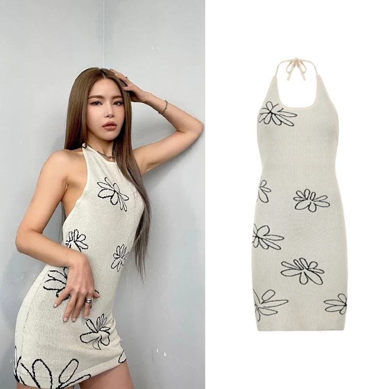 

K-pop Stage Outfit Female Festival Clothing Fashion Clothes Halter Dress Rave Wear Backless Concert Outfits Dancer Outfit JL4331