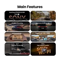 DDPAI 4K Dash Cam Z60 Pro HDR Support Front and Rear Interior Car Camera SONY STARVIS2 678 Sensor 5GHz Wi-Fi GPS ADAS 4G Car DVR 2