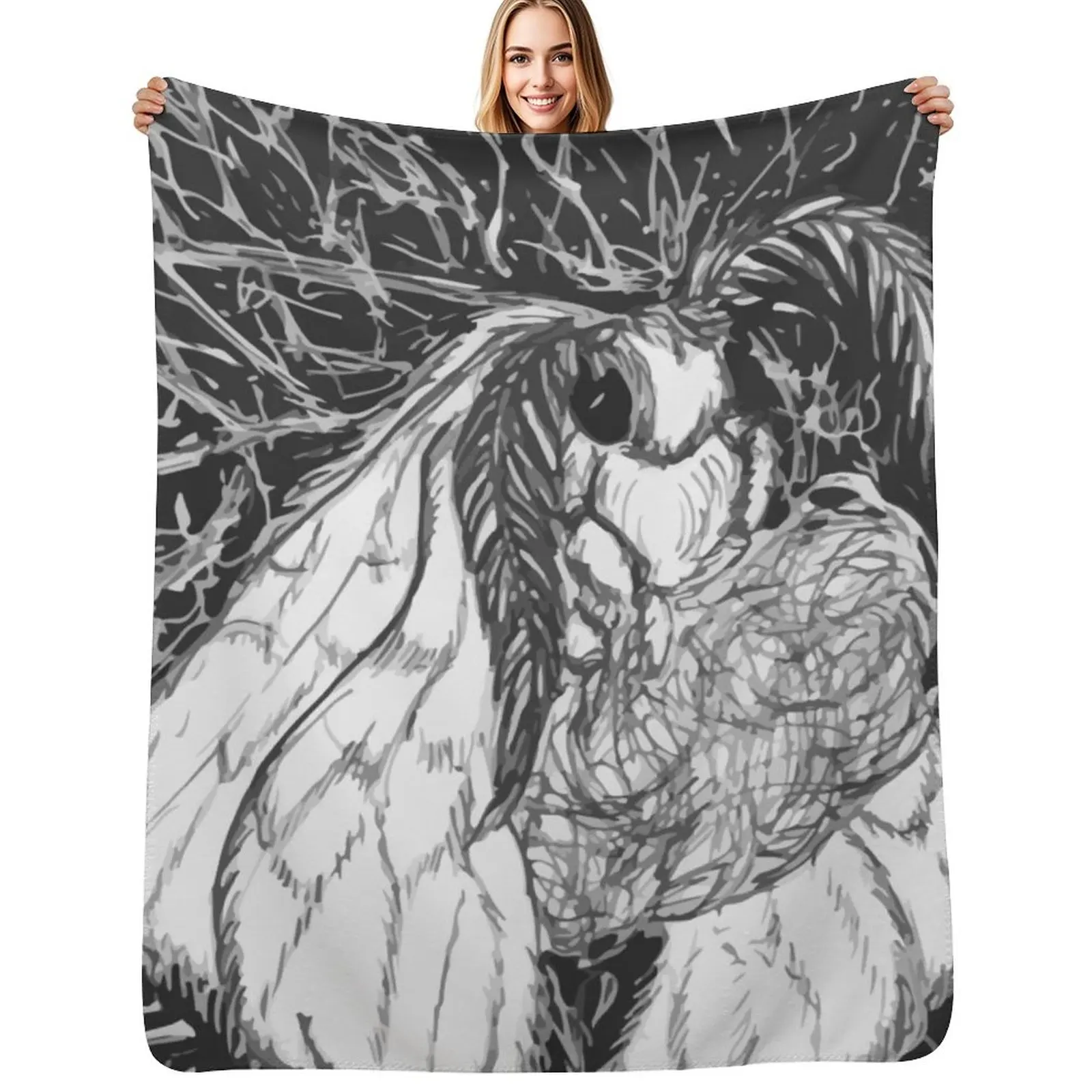 Silk Moth, the Dream Weaver Throw Blanket Flannel Fleece Soft Warm Throw Blanket
