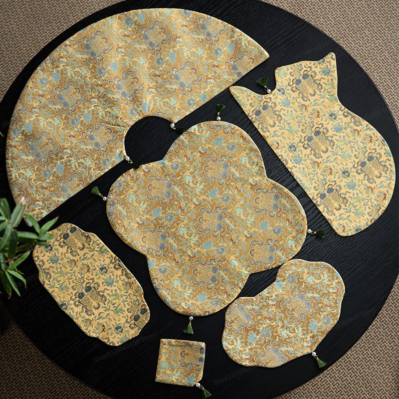 For  Floating Gold Fabric Tea Mat, Anti-scalding Tea Mat, Heat Insulation Mat, High-end Tea Ceremony Spare Parts