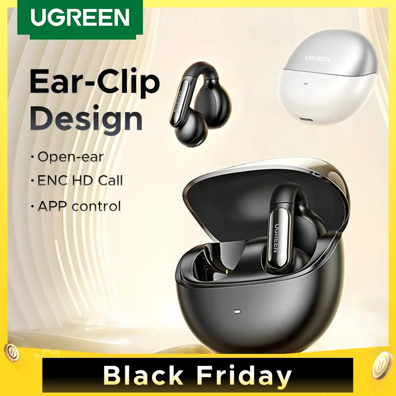 UGREEN HiTune S5 TWS Open Ear Clip Wireless Earbuds Bluetooth Sports Earphones Headphones in Mic with Earhooks & Ear Hook