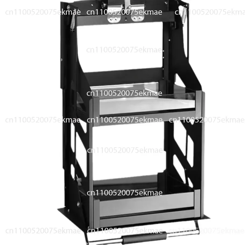 Kitchen Hanging Cabinet Lifting Basket Cabinet Top Wall Cabinet Vertical Pull-down Seasoning Basket Lift Buffer Shelf