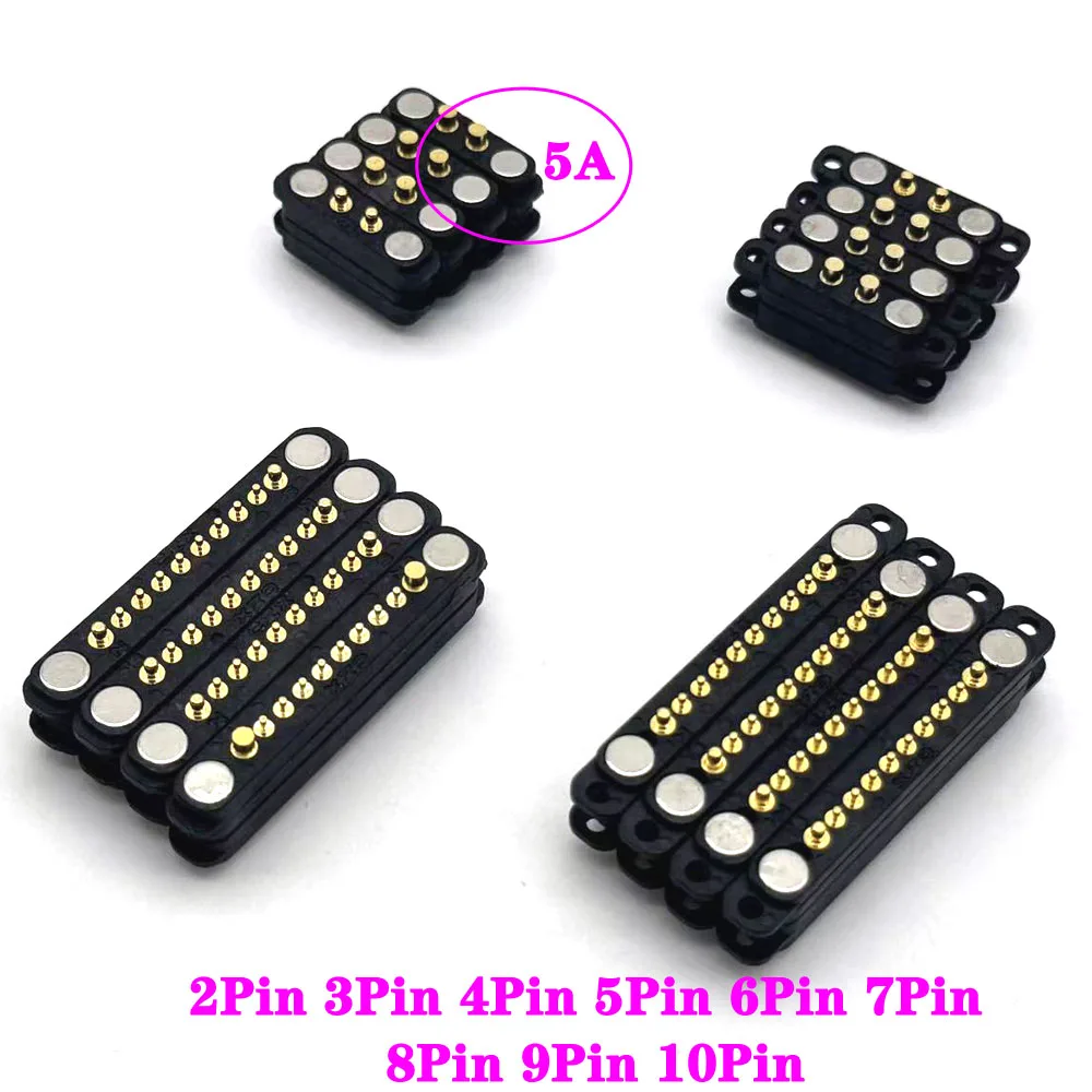 تيار مستمر 2Pin-10Pin 5A مقاوم للماء عالية الحالي المغناطيس شفط الربيع بوجو دبوس ذكر أنثى تيار مستمر التحقيق شحن الطاقة موصل مغناطيسي #2