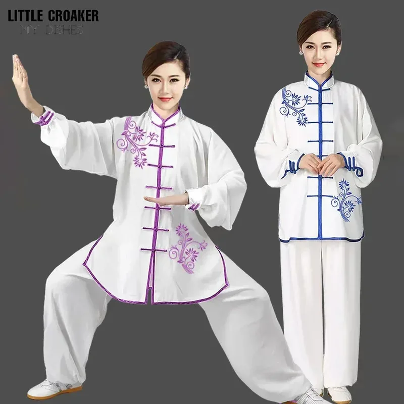 

Tai Chi Clothing Chinese Kung Fu Uniform Adults Long Sleeve Embroidery Chinese Morning Exercise Costumes for Men and Women