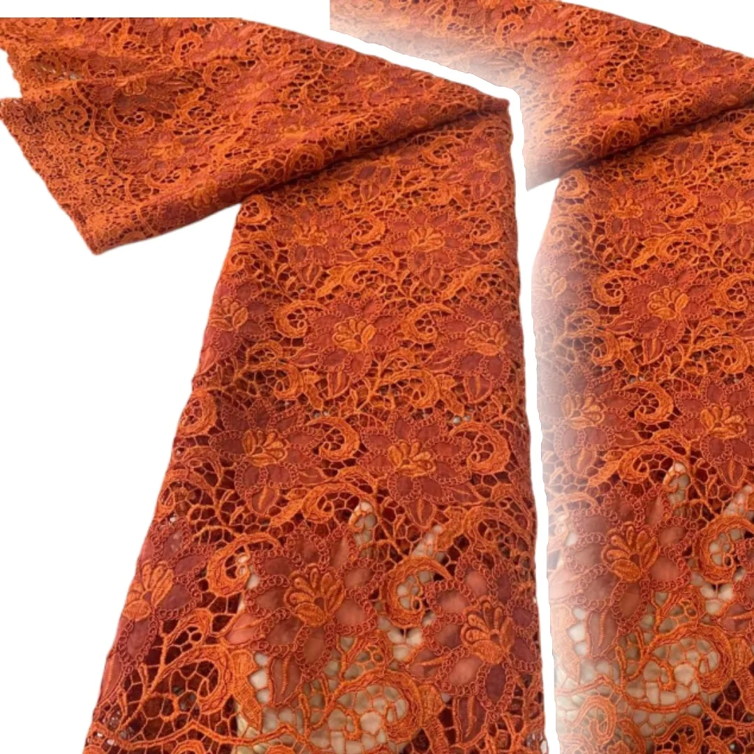 

NEW African Nigerian High-Quality Tulle Lace Fabric Organza Embroidery Guipure for Party Gown Jacquard Wedding Dress 5Yard TP975