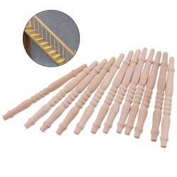 New DIY Spindles Balusters Wooden Dollhouse Miniature 1/12 Scale Stair Railing Model Furniture Toys