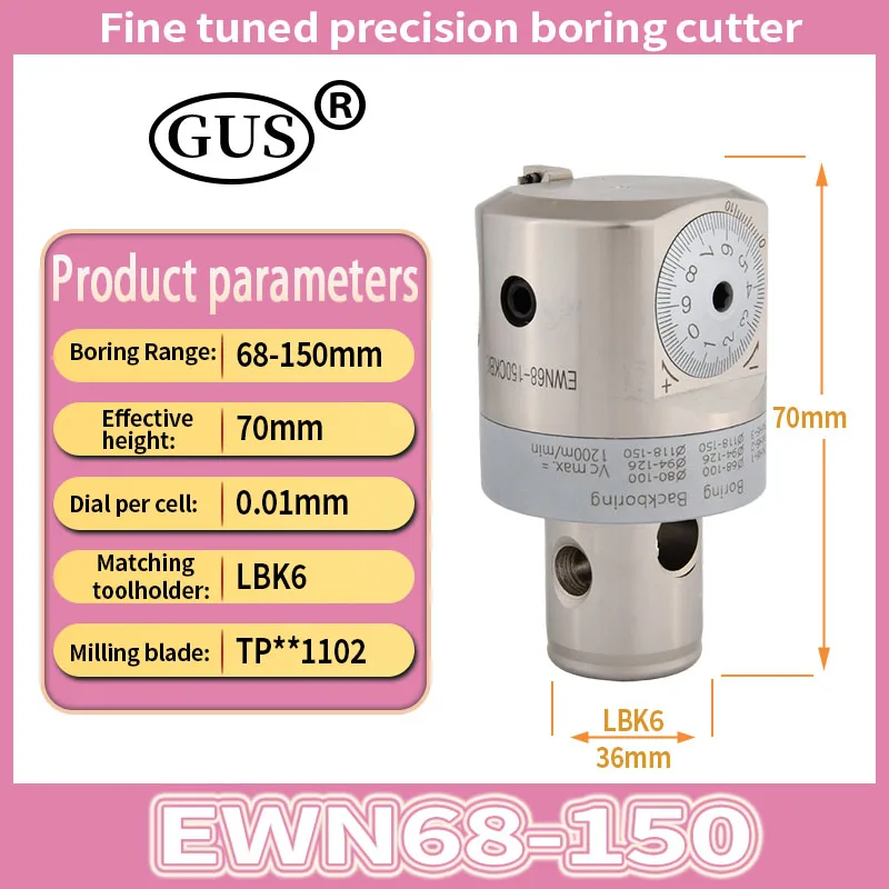 GUS Fine Tuned Boring Head EWN20 EWN25 CNC Tool Holder Metal Lathe Adjustable CBH CKB LBK1 2 3 4 5 6 Chuck Spindle Milling Tools