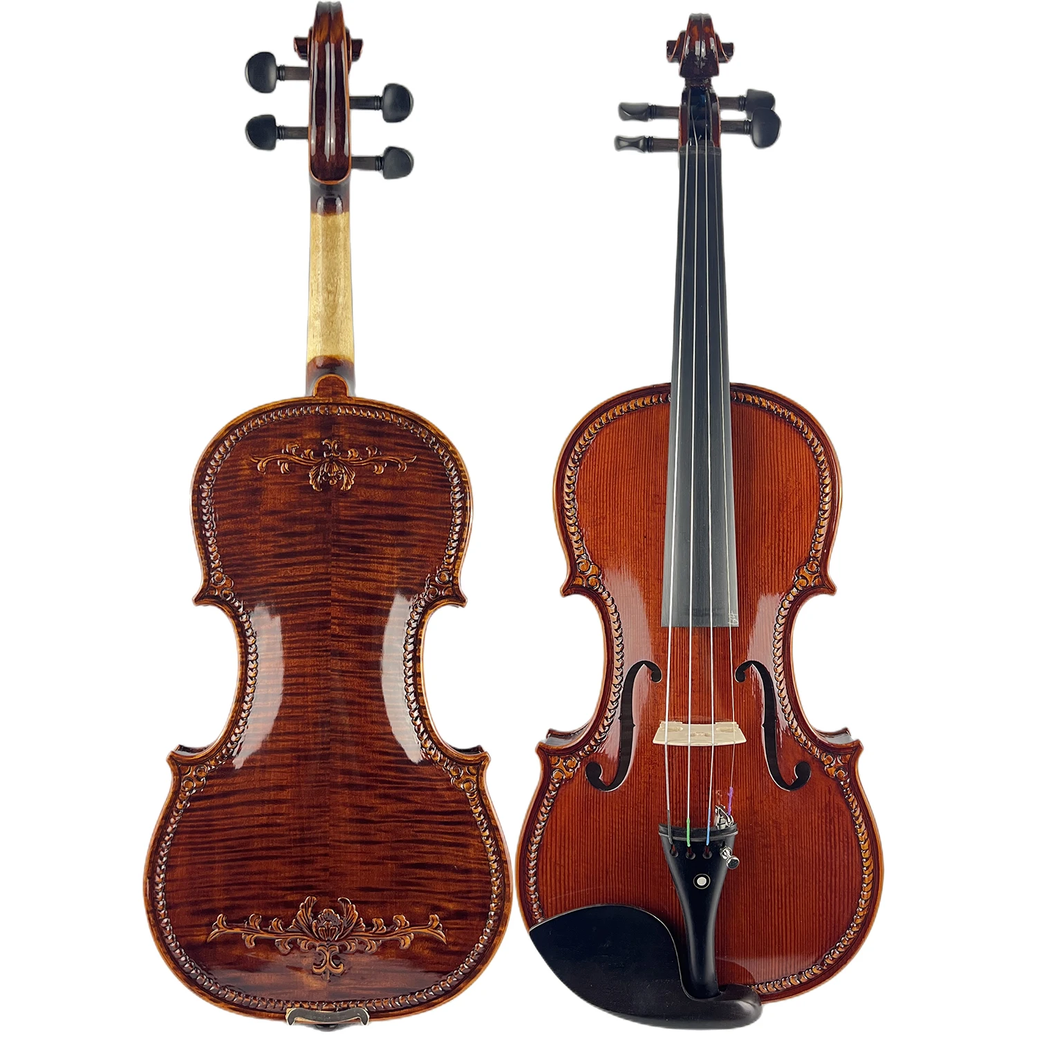 4/4 Carved Violin!! 4/4 Hand-made violino Musical Instrument скрипка !! 4/4 바이올린 4/4 كمان Free Case And Bow