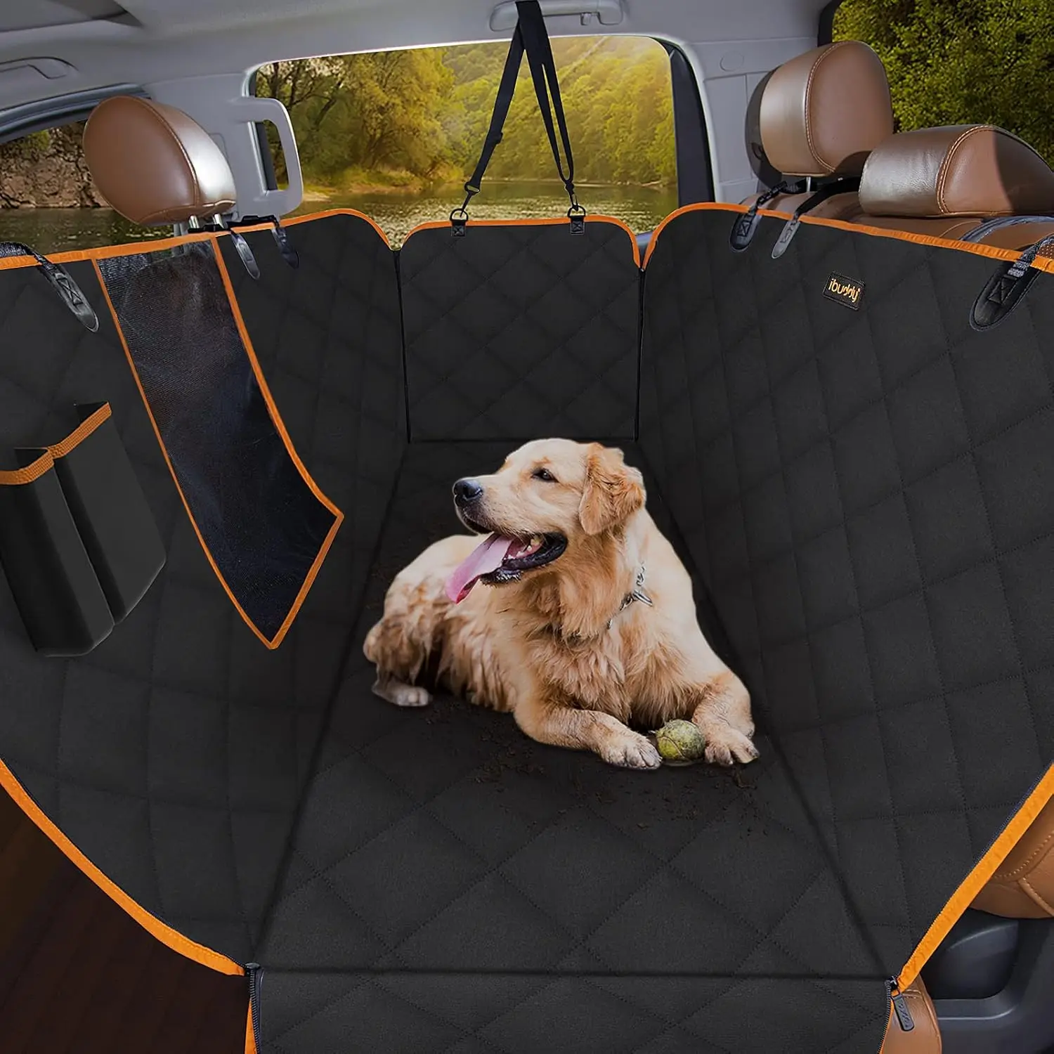 

Waterproof Dog Seat Cover for Trucks and SUVs, Durable Hammock Style with Mesh Window, Easy to Clean