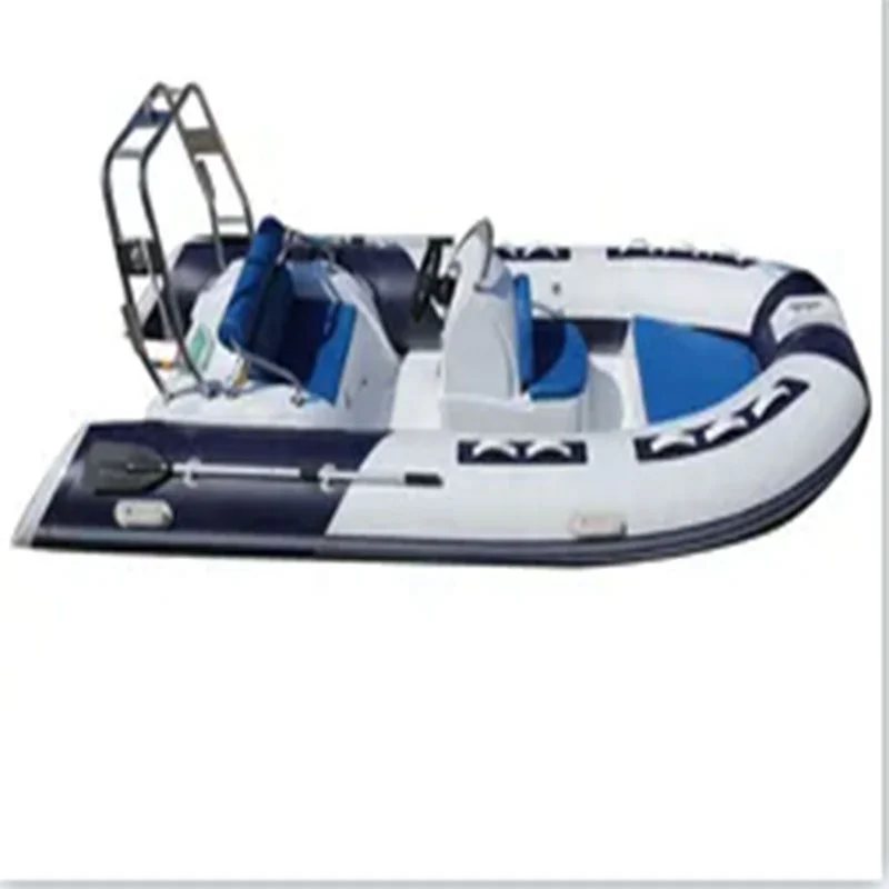 High Buoyancy PVC RIB Boat With Paddle Stainless Steel Ladder Multi Person Offshore Inflatable Speed Boat Custom