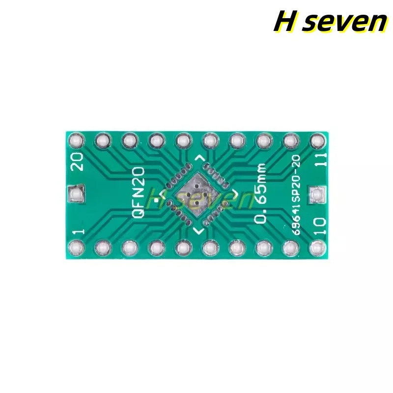 Chip de placa interposta qfn20 para inserção direta dip 0.5/0.65mm passo placa de teste ic com 10 peças