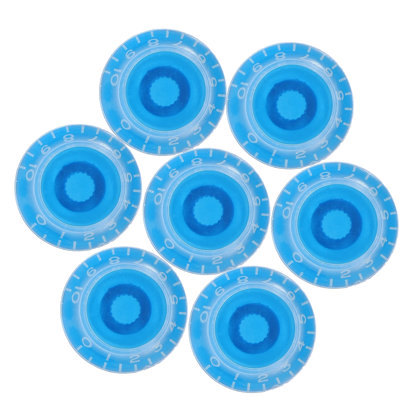 

6pcs Electric Guitar Potentiometer Knobs Acrylic Top Hat Blue Color Volume Tone Control Caps Bass Amp Parts Accessories