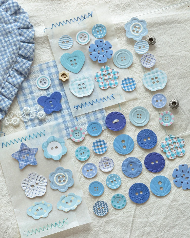 JIANQI 50 Stück Button-Sammler, Kraftpapiermaterial, dekorative Aufkleber, Tagebuch-Album, Scrapbooking-Material, Junk-Journal-Zubehör – Detail 6