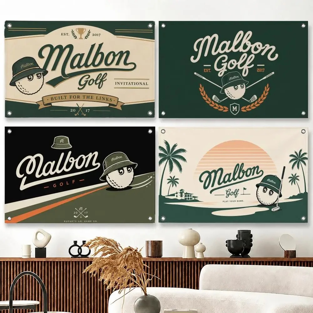 Brand Malbon Golf Flags decor flag banner,wall hanging flag,indoor outdoor wall decor,yard garden porch patio wall art
