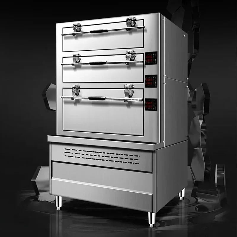 CN-W-90 Seafood steam cabinet, electric three door steam cabinet, multi door large gas steam cabinet