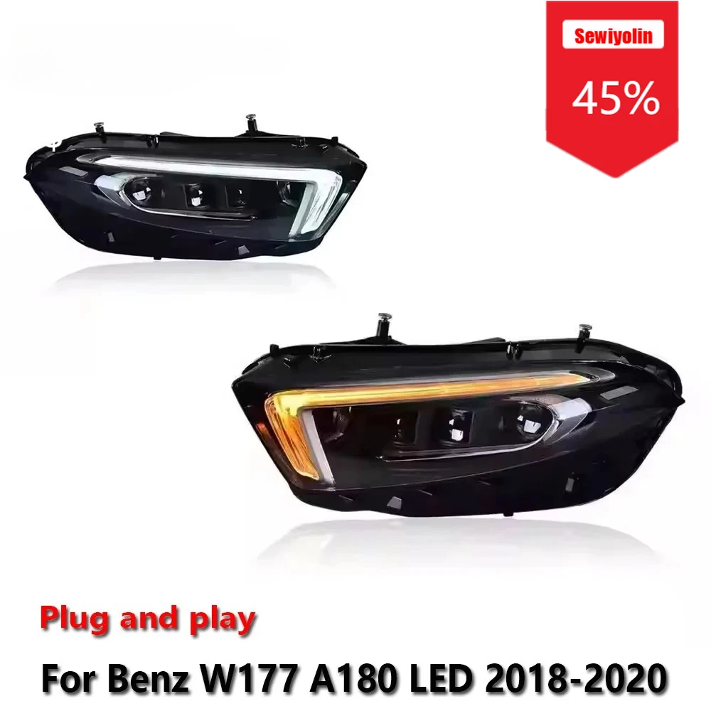

Sewiyolin Car LED Headlight Assemblies For Benz W177 A180 LED 2018-2020 Fog DRL Brake Turn Signal Lamp Plug and Play