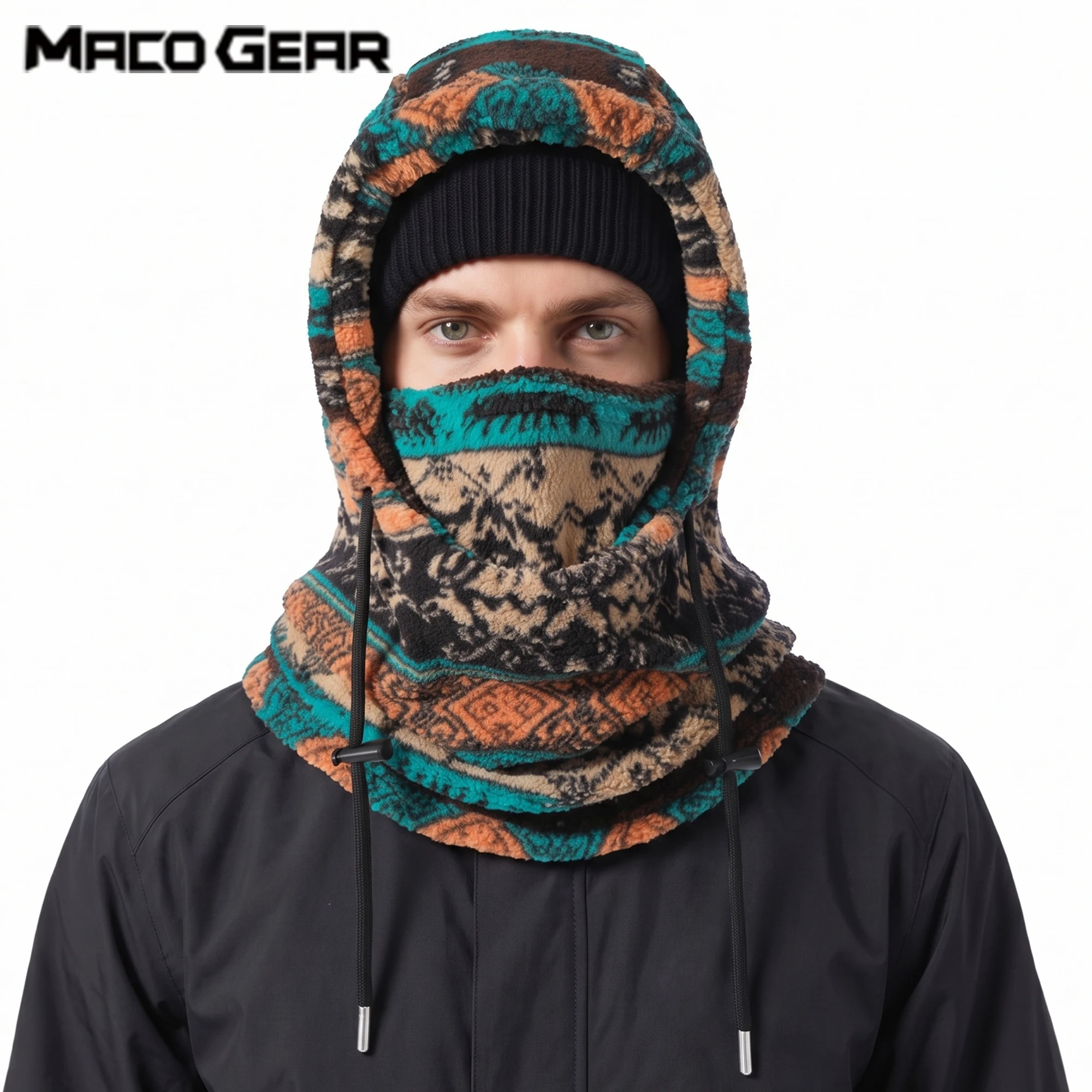 Winter Cycling Balaclava Fleece Face Mask Windproof Hood Neck Warmer Bike Helmet Liner Cold Weather Riding Hiking Outdoor Sports