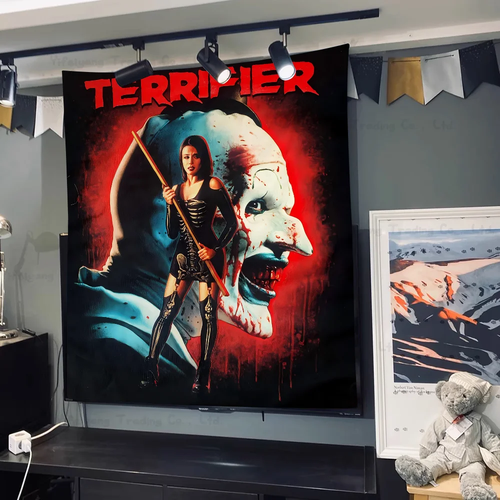 

T-Terrifier Horror Hippie Wall Hanging Tapestries Art Science Fiction Room Home Decor Kawaii Room Decor